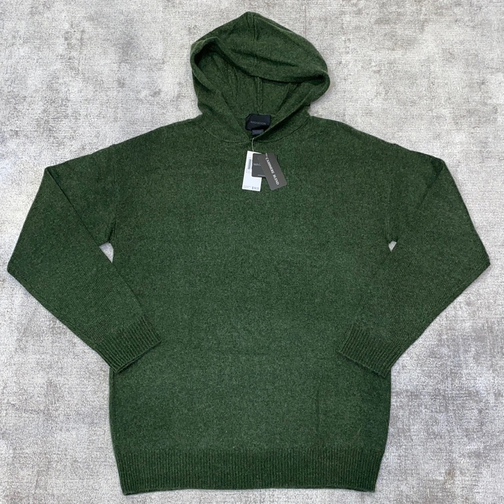 Magaschoni green wool/cashmere hoodie